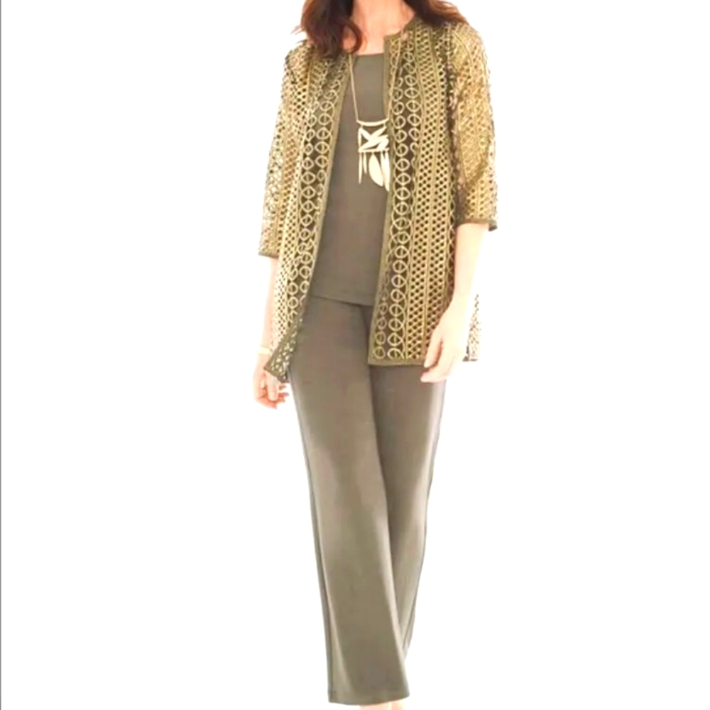 Travelers by Chicos Foiled Open Lace Jacket